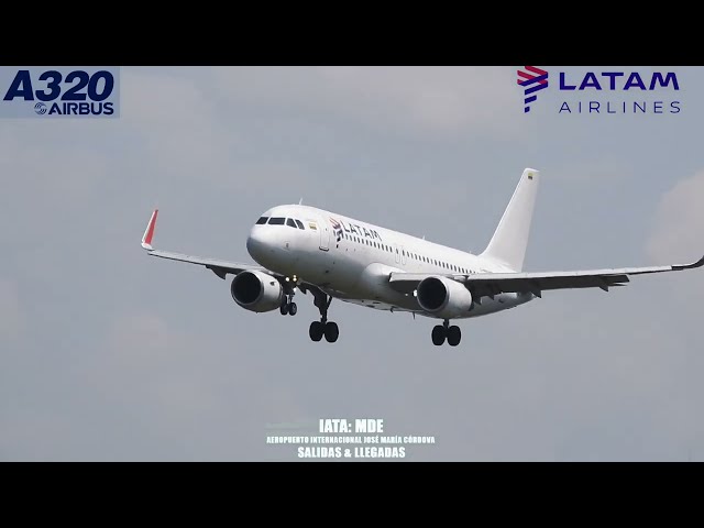 White Latam Ex Viva Air, #landing A320-214, #takeoff A320-214 otro Ex Viva Air, #arriving  #rionegro