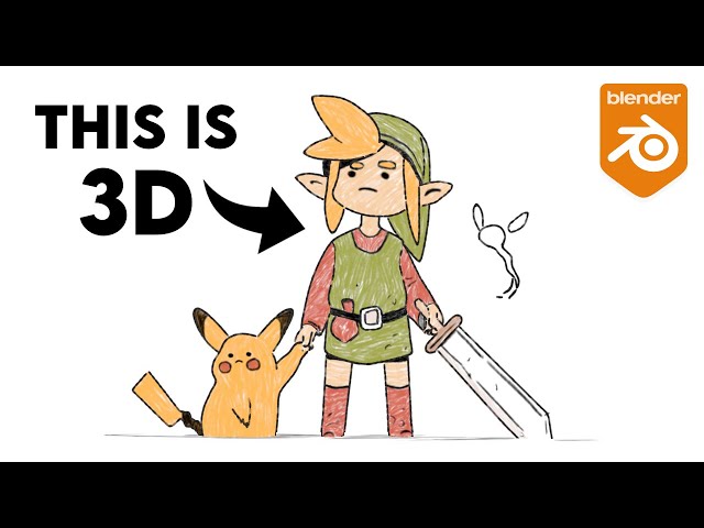 This Link and Pikachu artwork is actually 3D! - Blender Timelapse