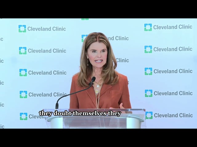 Maria speaking at the Cleveland Clinic Women's Comprehensive Health and Research Center opening