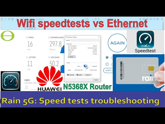 Rain 5G speedtests troubleshooting with ethernet and WIFI
