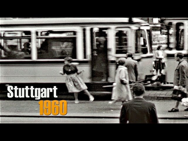 Stuttgart 1960 - Schlossplatz - Straßenbahn - Stadtbummel