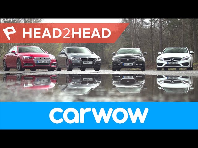 Audi A4 vs Mercedes C-Class vs BMW 3 Series vs Jaguar XE Saloons 2017 review | Head2Head