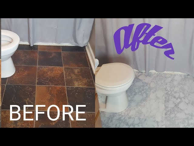 How to apply faux marble flooring|Under $20|Renter friendly solution|Budget friendly|Sept|Mrs Vee