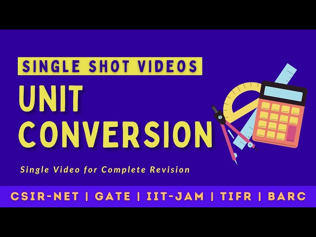Unit Conversion | Single Shot Videos | All 'Bout Chemistry | CSIR NET | GATE | IIT JAM
