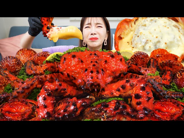 [Mukbang ASMR] Spicy 🔥 Mala KingCrab 🦀 Braised Seafood Recipe & Cheese Rice Eatingshow Ssoyoung