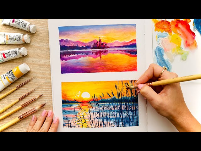 Paint With Me | Gouache Landscapes in my Sketchbook + New Brushes from Craftamo