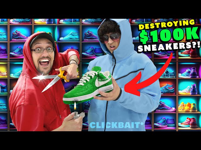 Destroying $100k Sneakers! Louis Vuitton Nike by Virgil *Extreme ClickBait* (FV Family LA Vlog)