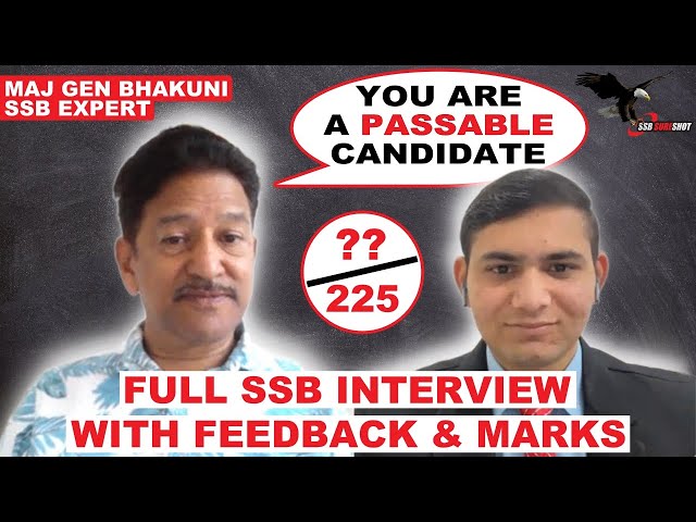 SSB Interview & Complete Feedback by Maj Gen VPS Bhakuni - Passable NDA Candidate
