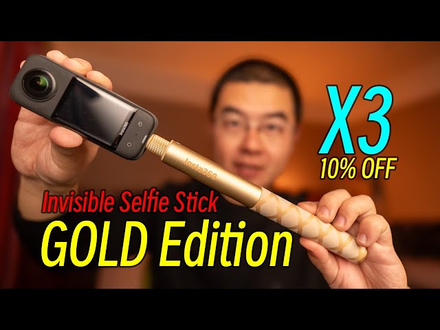 Invisible Selfie Stick Now in GOLD ! Unboxing Insta360 Chrismas Holiday Package , Big Discount!