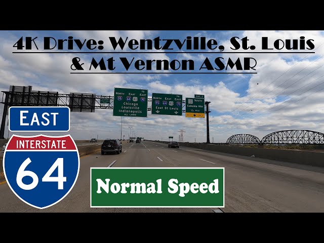 4K Drive: Wentzville, St. Louis & Mt Vernon ASMR. I 64 East.  Interstate 64 East