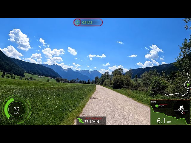 45 minute Indoor Cycling Fat Burning Workout Dolomites Italy Garmin Speeed Display 4K