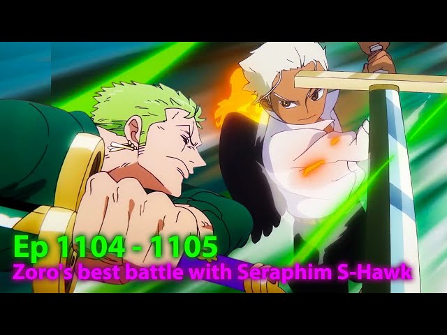 The Best Battle in One Piece Zoro vs Seraphim S-Hawk at Egghead (Ep 1105) - Anime One Piece Recaped