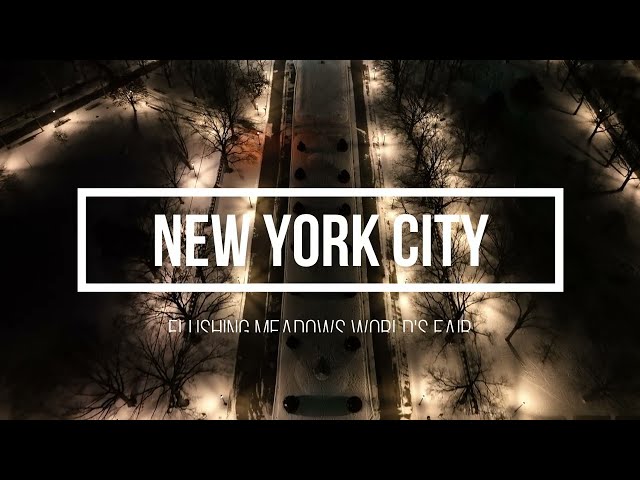 New York City Flushing Meadows Park Worlds Fair | City Drone Footage