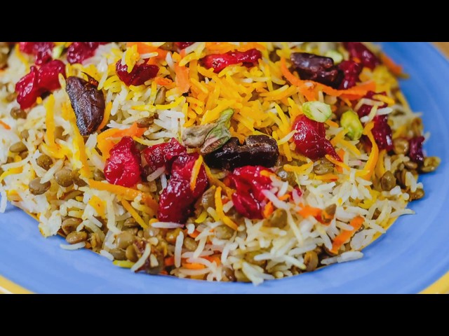 How to Make Persian Style Lentil Cranberry Rice