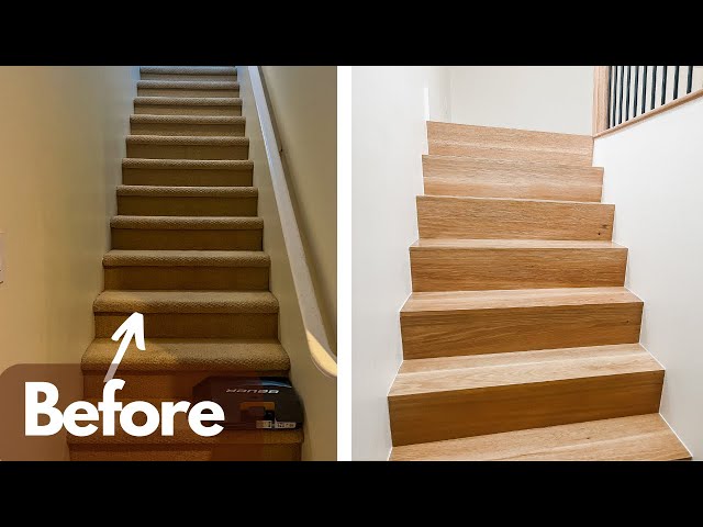 Ultimate Hardwood Stair Transformation like no other