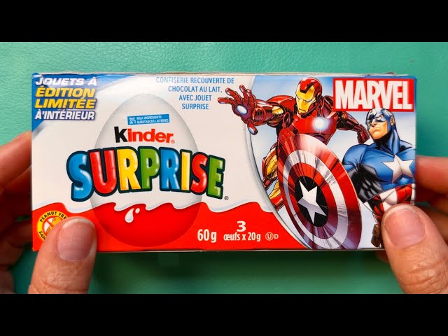 Unboxing chocolate eggs, kinder chocolate surprise Marvel superhero