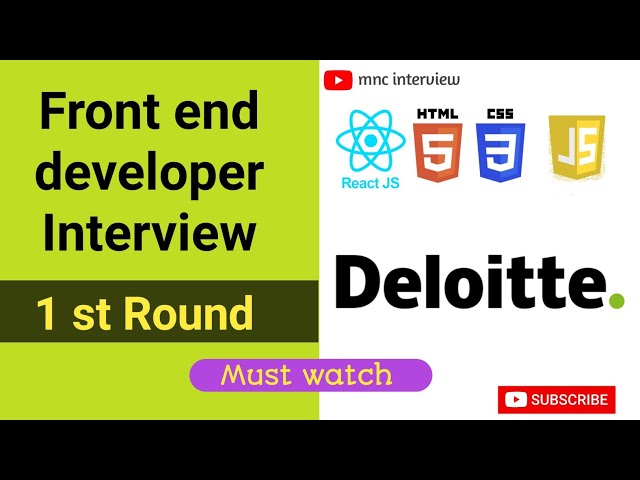 Deloitte Front end developer interview | Deloitte interview 2023 | reactjs Developer interview 2023