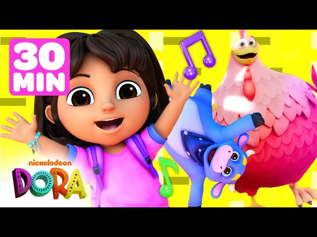 Dora Dance Rescues w/ Benny, Big Red Chicken & More! 🐓 30 Minutes | Dora & Friends