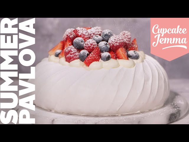 Crunchy, Mallowy Summer Fruit Pavlova - The King of Summer Desserts | Recipe | Cupcake Jemma Channel