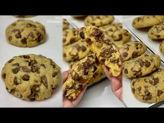 NO CHILL Chocolate Chip Cookie Recipe | New York Style Thick Cookies | No Mixer cookie making