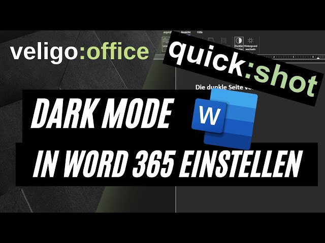 Dark Mode in Word 365 einstellen 2023