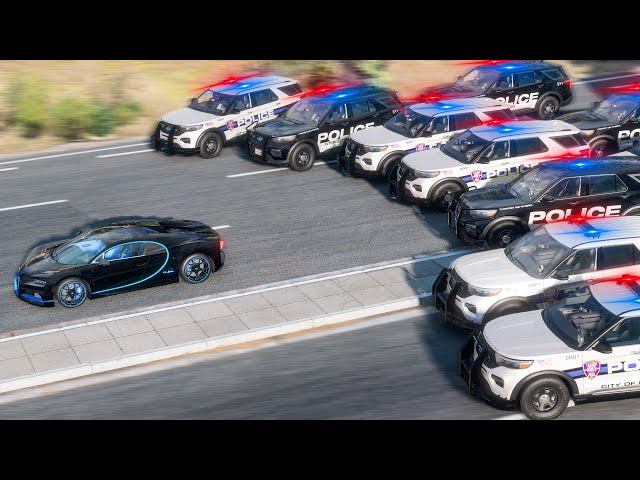 BUGATTI Chiron Heist | Escaping from the Police Chase - BeamNG.Drive