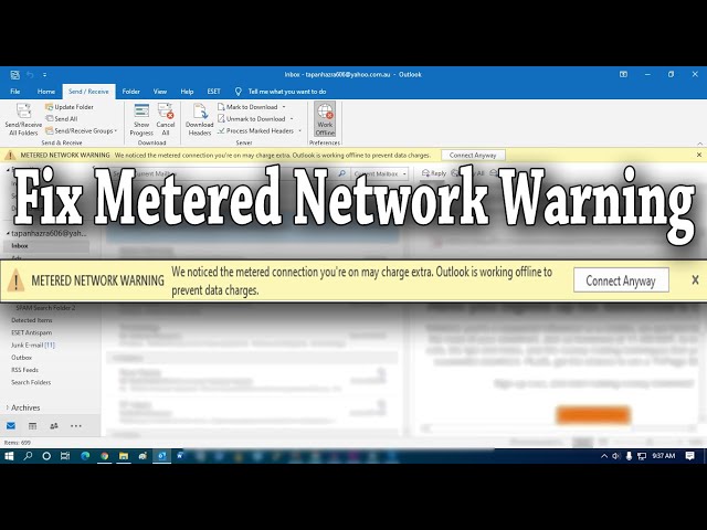 How to Fix Outlook Showing Metered Network Warning