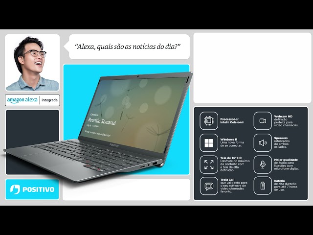 Conheça o notebook Positivo Motion com Alexa for PC!