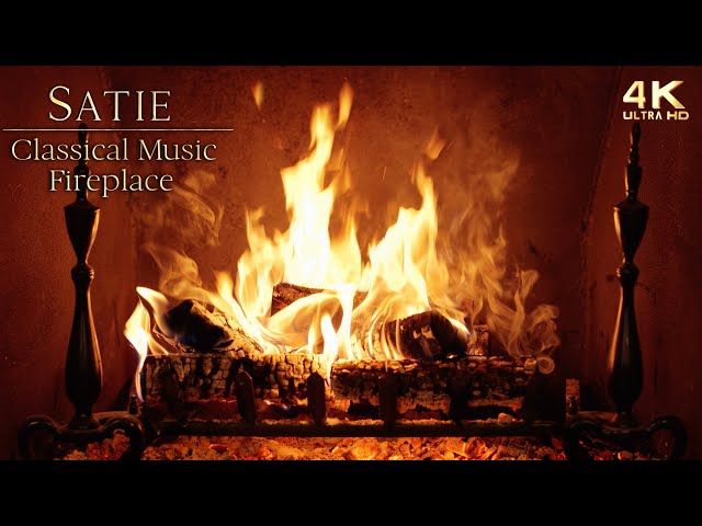🔥 Relaxing Classical Piano Music Fireplace ~ Music by Erik Satie