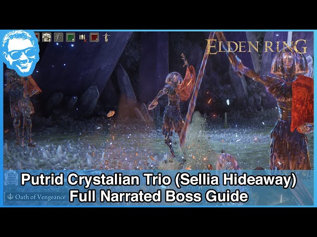 Putrid Crystalian Trio (Sellia Hideaway) - Full Narrated Boss Guide - Elden Ring [4k HDR]