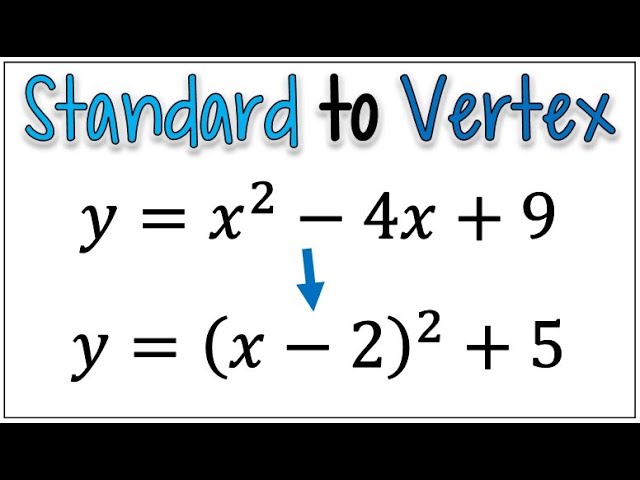 How to Convert a Quadratic Equation from Standard Form to Vertex Form