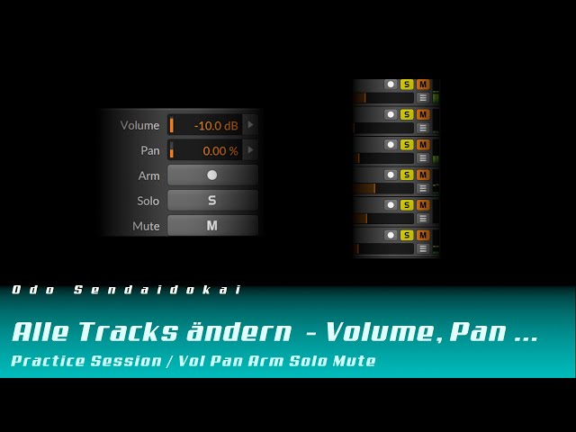 Alle Tracks ändern Vol Pan Arm Solo Mute (Deutsch) | Bitwig