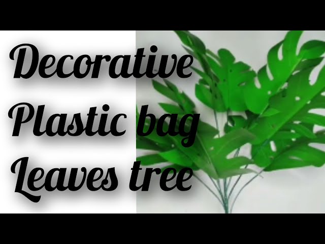 how to make decorative plastic bag leaves tree