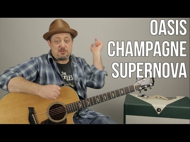 How to Play "Champagne Supernova" on Acoustic Guitar by Oasis - Easy Acoustic Songs for guitar