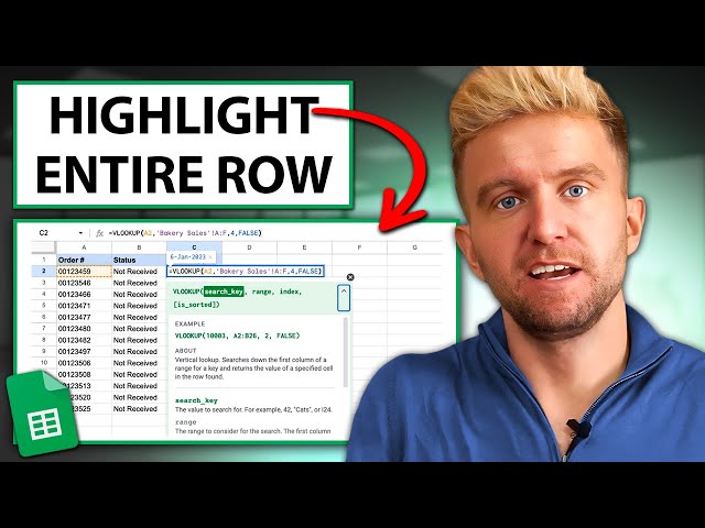 Highlighting Entire Rows With Conditional Formatting | Google Sheets