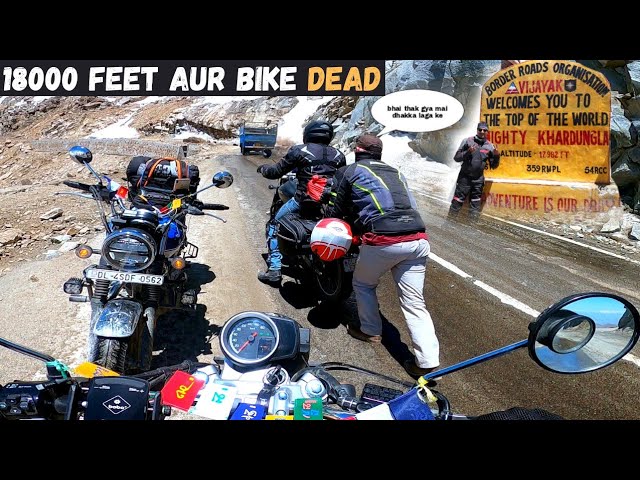 LADAKH RIDE 2021| Khardungla pass pe bike dead  | Day-6, Part-1| Honda Highness CB350 | Ladakh Trip