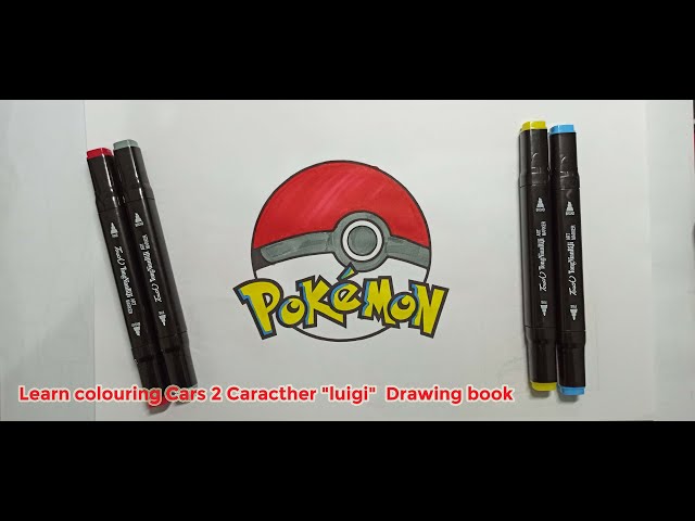 Lets Learn Colouring with Colour markers | Learn colouring Pokemon Ball Drawing Page