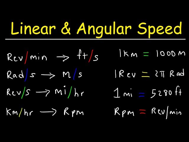 Linear Speed and Angular Velocity