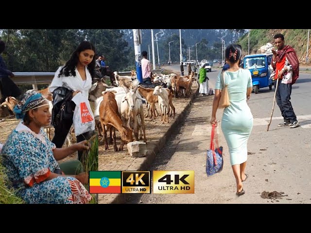 የፋሲካ ገበያ , 🇪🇹 Addis Ababa walking Tour 2024 , Ethiopia [4K]