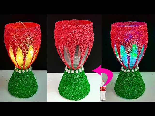 DIY: Beautiful Tealight holder/Showpiece made from Plastic Bottle | DIY home decoration idea