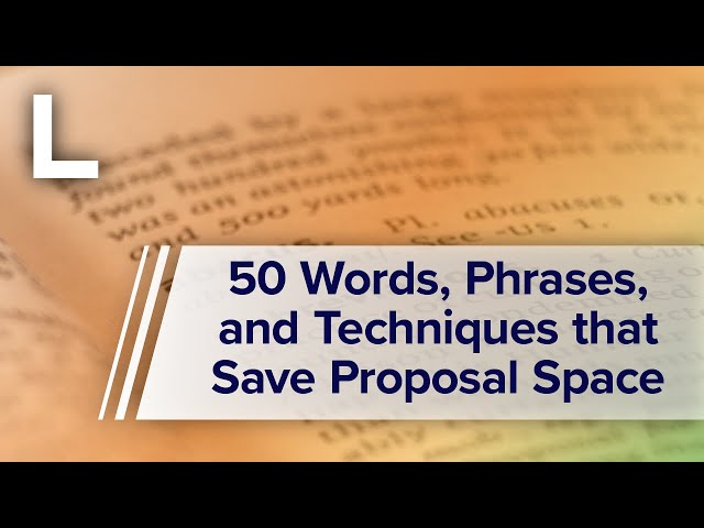50 Words and Phrases that Save Proposal Space