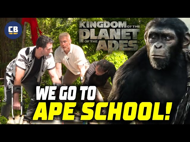 Inside Ape School WIth Kingdom Of The Planet Of The Apes Stars Kevin Durand and Owen Teague!