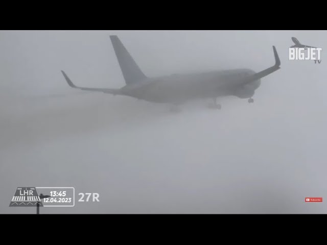 UNITED 767 WIND-SHEAR TOGA AT LONDON HEATHROW - FULL VIDEO 😯💨💪🏻