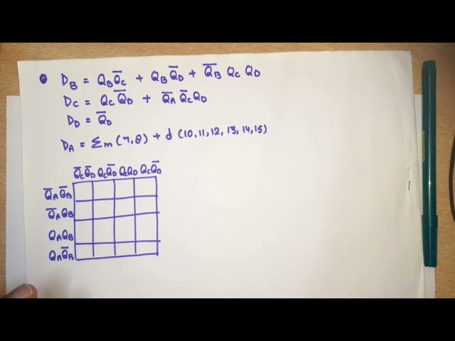 correct DA equation for BCD counter using D flip flop