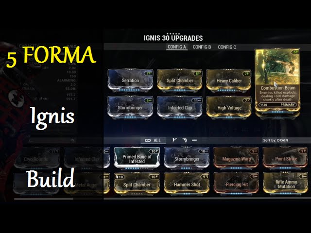 Warframe Weapon Builds - Ignis Build (5 Forma)
