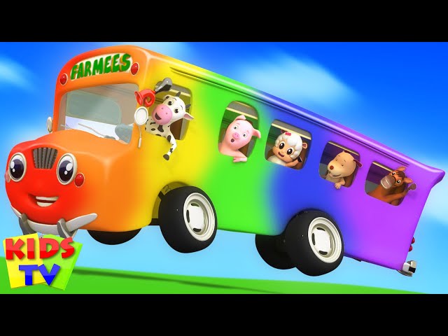 Wheels On The Bus Go Round and Round, Nursery Rhymes and Children Song