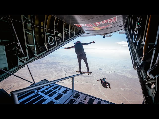 Skater Leticia Bufoni Jumps Off C-130 Military Airplane