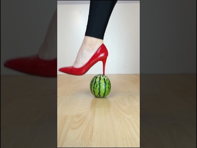 Experiment High Heels vs Watermelon | Crushing Crunchy & Soft Things! #Shorts