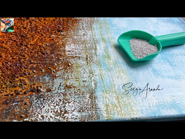 Unbelievable Painting Trick: Watch What Happens When You paint abstract art with sand in your paint