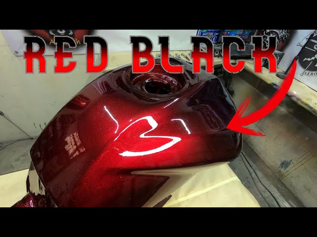 paint your motorcycle like this (red black) step by step ... #candy #redblack #custom #paint